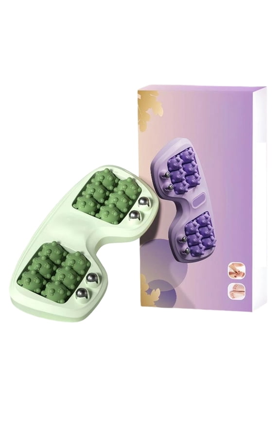 Portable Double Foot Massage Roller, Three Massage Techniques for Relieve_Pain from Plantar Fasciitis, Tight Muscles & Sore_Feet and Improved_Circulation, Portable Réflexology Tool ,Green