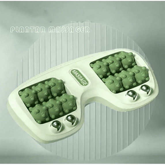 Portable Double Foot Massage Roller, Three Massage Techniques for Relieve Pain from Plantar Fasciitis, Tight Muscles & Sore Feet and Improved Circulation, Portable Reflexology Tool (10.6×5.5×1.5 in)