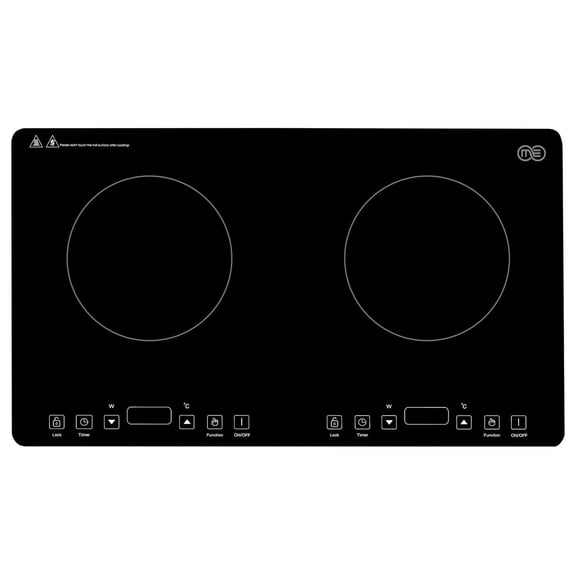 Portable Double Induction Cooktop 2 Burner Cooktop 1800W 110V Touch Control with Safety Lock Pause Auto Shutoff 9 Heating Levels for Home Kitchen Office Dorm