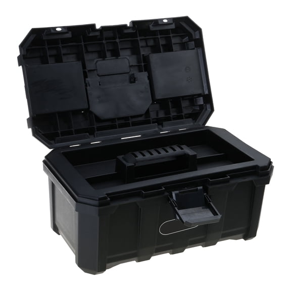 Portable Double Layer Essential Tool Box Maintenance Tool Storage Box with Removable Tray Carrying Case for Tool Protect
