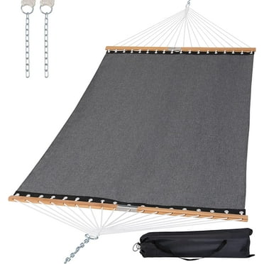 Portable Double Outdoor Hammock, 450lbs Capacity, Quick Dry 2 Person Hammock with Carrying Bag, Dark Gray