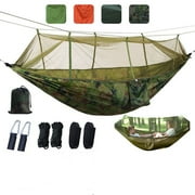 Portable Double Person Camping Hammock Tent with Mosquito Net Hanging Bed for Outdoor Backpacking Backyard Hiking