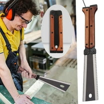 Portable Double-Sided Folding Hand Saw | Fine Tooth Woodworking Saw | Outdoor Logging Tool | SK5 Blade | Wooden Handle | Compact for Camping, Home, Survival, 2 Pack