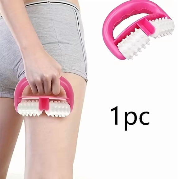 Portable Double Wheel Manual Massager for Muscle Relief  Ergonomic Mini Roller for Back, Neck, Shoulders, Legs, and Waist  Compact Handheld Body Massager for Deep Tissue Tension and Soreness