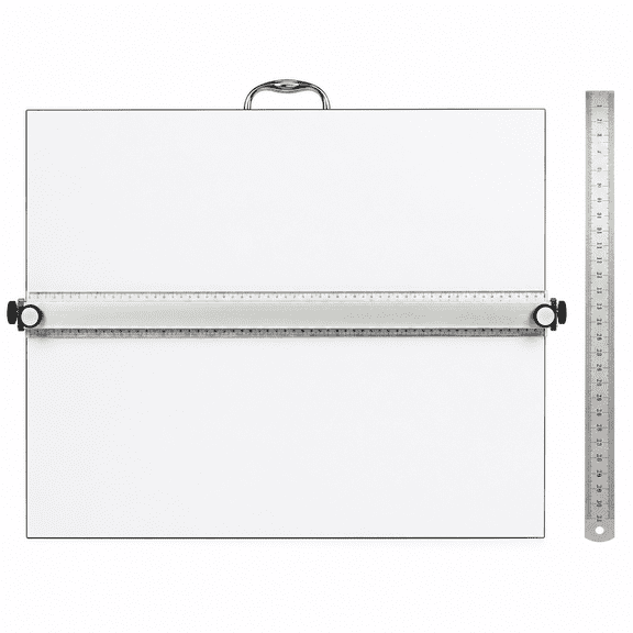 Portable Drafting Board, Professional Architecture Drafting Board, Tabletop Drawing Board with Ruler & Parallel Bar, Drafting Tools for Architects, Artists, Engineers, and Designers
