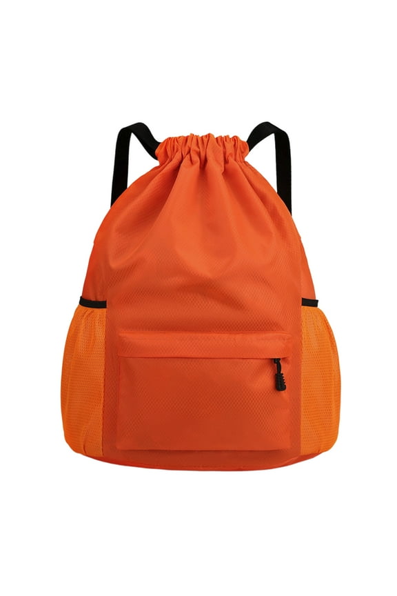 Portable Drawstring Backpack With Wet Pocket Gym Backpack Water Resistants Cinches String Bag Beach Swim Sports Gym For Women Men