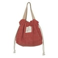 thumbnail image 1 of Portable Drawstring Corduroy Bento Lunch Bag Japanese Style Bento Box Carrier(Red), 1 of 6