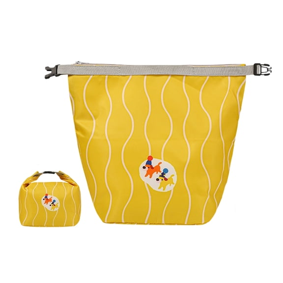 Portable Drawstring Storage Bag, Waterproof Cartoon Organizer Pouch for Camping, Picnic, Travel, Makeup, Cosmetics & Small Items, Lightweight Multi-Use Tote Bag,14.96*13.38in.