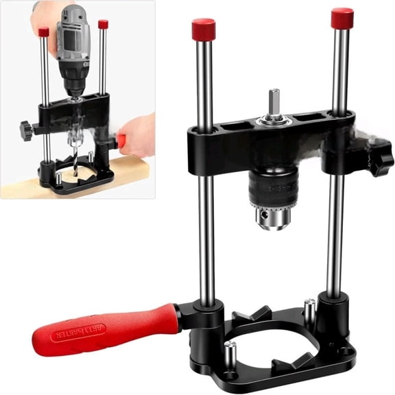 Portable Drill Guide for Straight Holes  Precision Drilling Jig with Chuck Key, Drill Guide Attachment, Portable Drill Press Adapter for Woodworking, WT116A