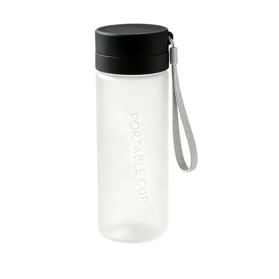 Portable Drinking Cup, Portable Water Cup, Leakproof Beverage Container, Frosted Water Tumbler, Handheld Liquid Bottle, Reusable Drink Vessel, Simple Sports Plastic Kettle with Rope