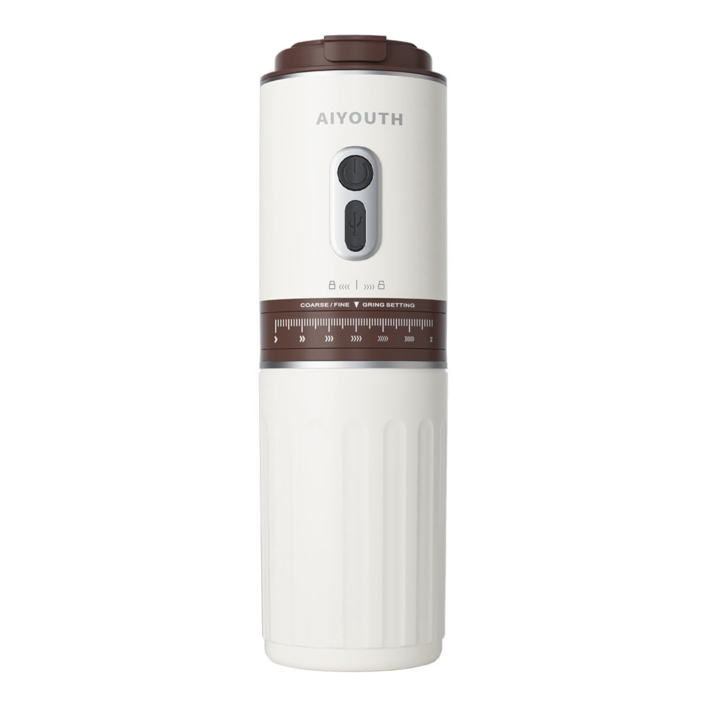 Portable Coffee Machine, 3 in 1 Cordless Electric Coffee Maker, Work with Capsule and Ground Coffee, Cold Brew and Heating Coffee Maker with 250ml Cup-Grey