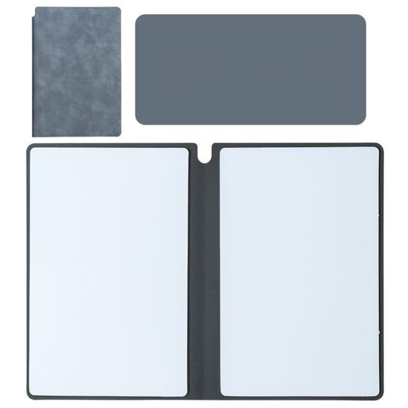 Portable Dry Erase Board, Reusable Whiteboard Notebook, PU Leather Double Sided Handheld Whiteboard, Writing Note Pad Lapboard with Erasable Pages for Business, Office, Work & Daily Use, Grey