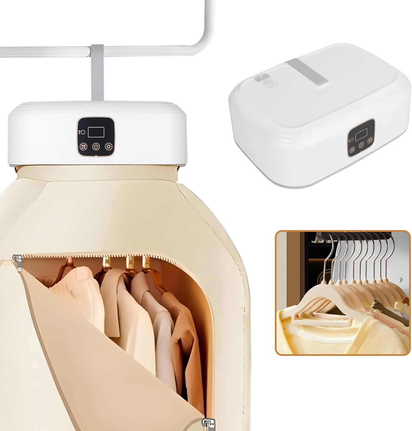 Portable Dryer for Clothes, 600W Mini Electric Dryer for Apartment,RV,Travel,Dorm, Compact Foldable Dryer with Dryer Bag & Hanger, PTC Heating Body，for Clothes