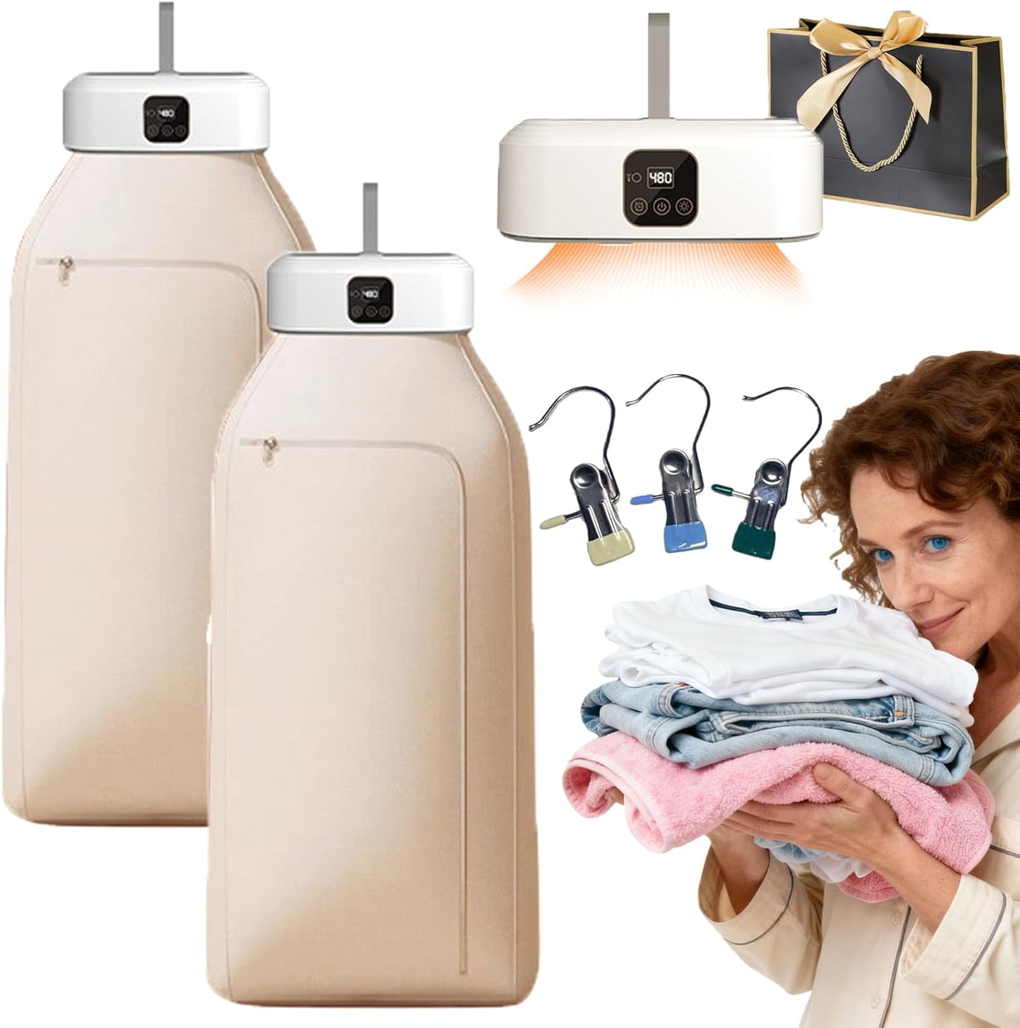 Portable Dryer for Clothes, Upgraded Portable & Compact Clothes Dryer ...