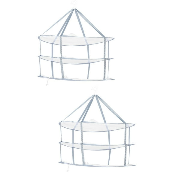 Portable Drying Rack Laundry Racks Mesh Steel Wire Clothes Bags for Storage Hanging Sweater Buds Fold 2 Pieces