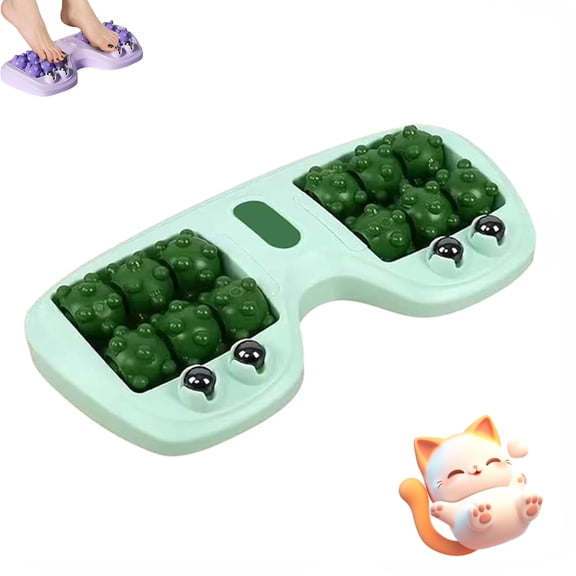 Portable Dual Foot Massage Roller, Dual Foots Acupressure Tools, Deep Tissue Muscle Pressure Point Massage Roller, for Home Office Use (Green)