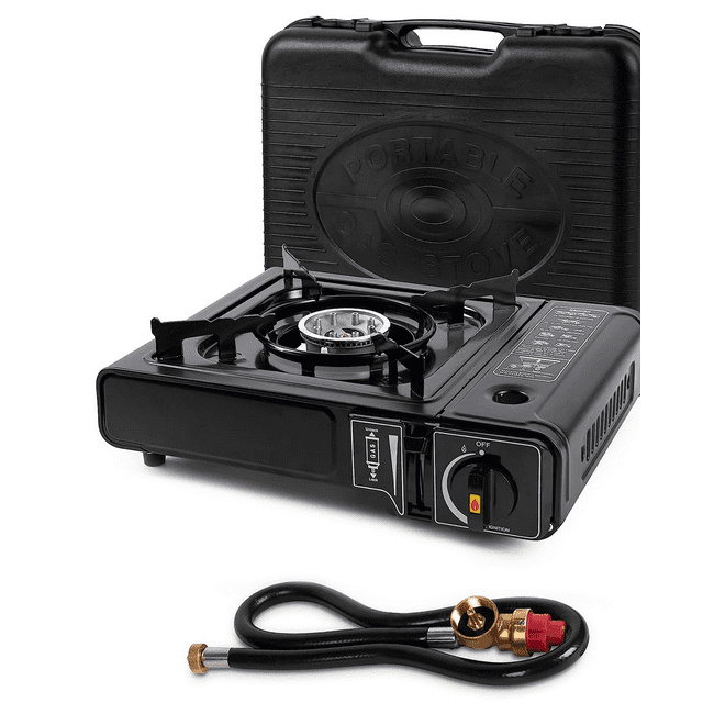 Portable Dual Fuel Gas Stove for Camping and Outdoor Cooking with Butane & Propane Compatibility