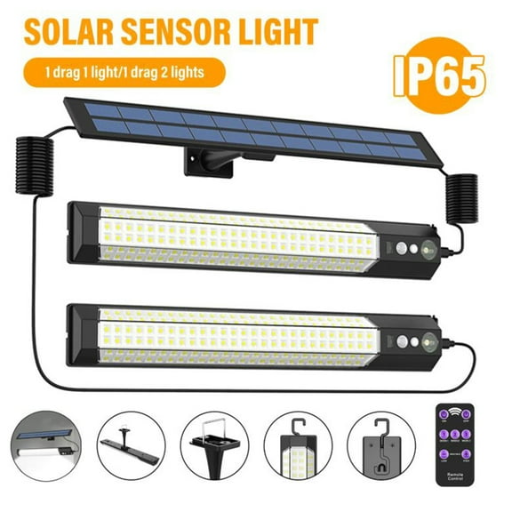 Portable Dual Head Solar LED Light, 6000K Daylight White, for Garage Shed Pavilion Courtyard, Weatherproof Outdoor Lighting