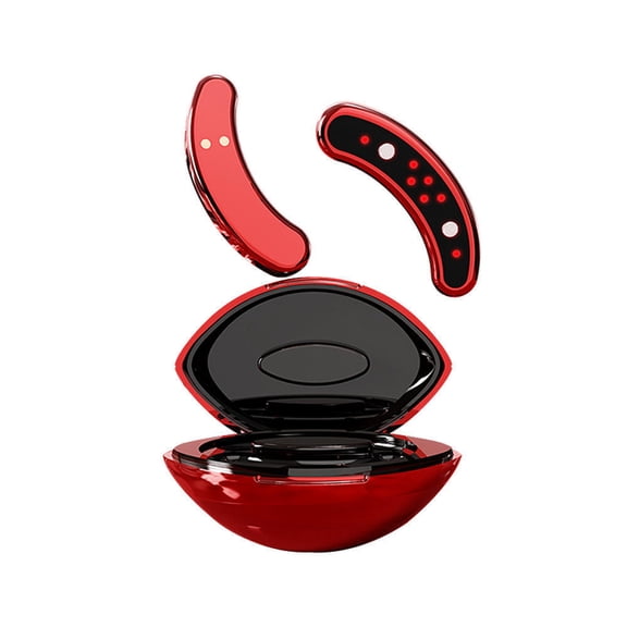 Portable Dual-Pod Eye Relaxation Device with Red LED Light and Heat, Handheld Personal Grooming Tool with 3-Mode Electronic Pulse and Charging Case for Daily Physical Support