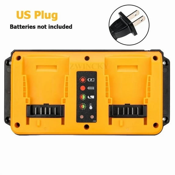 Portable Dual Ports Charger For Dewalt 18V-20V Lithium Battery Rechargeable DCB200, DCB201, DCB202, DCB203, DCB204, DCB206 Fast Charger