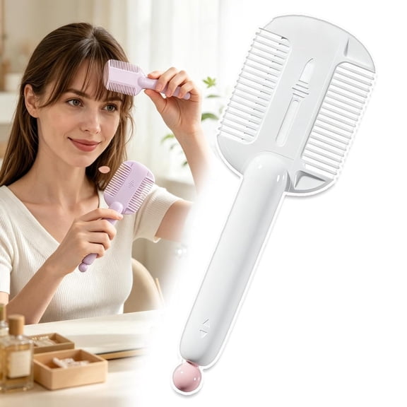 Portable Dual-Use Hair Trimming Comb 2-in-1 Razor Comb Tool, Adjustable Razor Comb with 1 Stainless Steel Blade for Bangs Thinning and Home Hair Styling