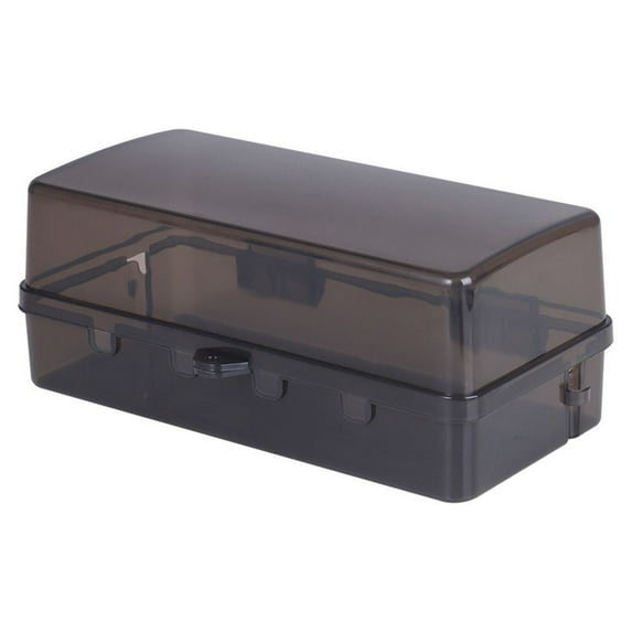 Portable Durable Waterproof Weatherproof Power Strip Storage Box Plastic Extension Lead Cover Cable Management Box Socket Protective Cover Plug Box BLACK