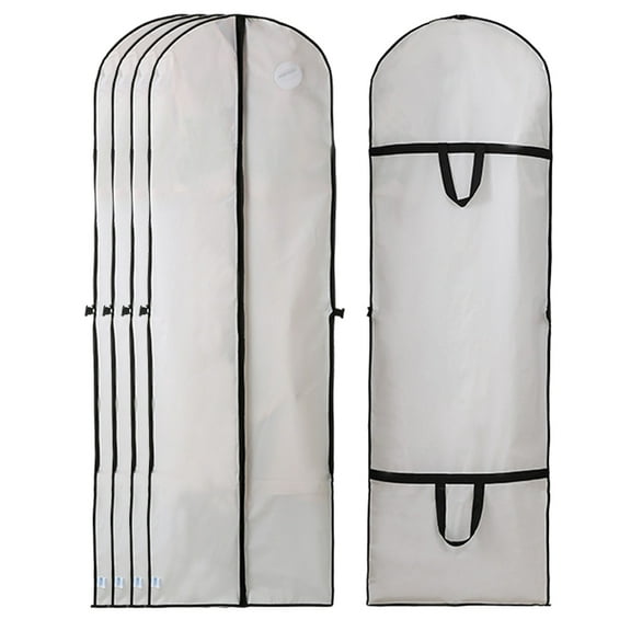 Portable Dust-proof Garment Bag for Travel Cover Full Zipper Hanging Wedding Gown Cover for dresses long, 70" * 4PCS