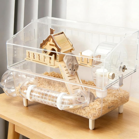 Portable Dwarf Hamster Cage Small Animal Habitat with Accessories