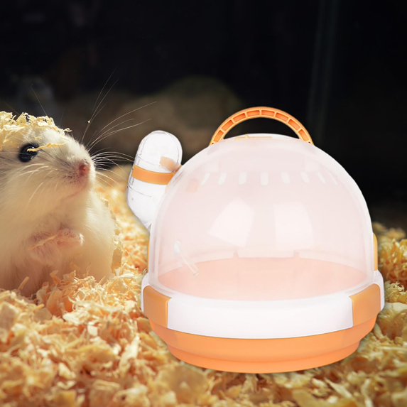 Portable Dwarf Hamster Carrier Habitat Outgoing Transport Guinea Travel Cage Pet Supplies for Rats Ferret Parrots Sugar Glider , Orange