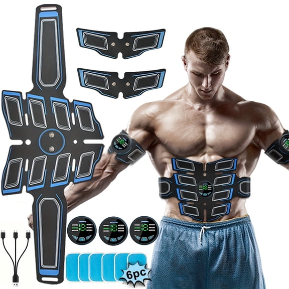 Portable EMS Abdominal Muscle Massager Belt for Abs, Arms & Legs - Adjustable Intensity for Home Fitness & Relaxation