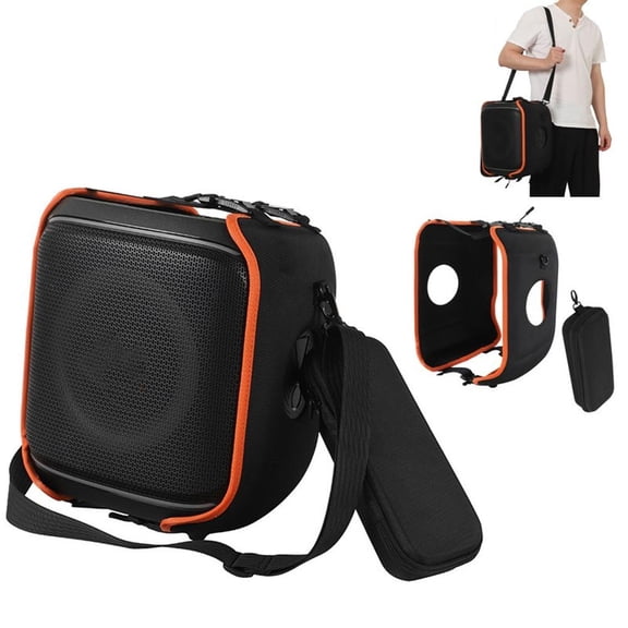 Portable EVA Carry Case for JBL PartyBox Encore 2 Speaker, Hard Shell Protective Bag with Shoulder Strap and Microphone Bag, Lightweight Travel Storage Pouch