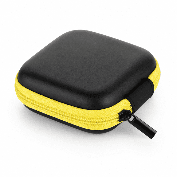 Portable EVA Earbud Case Small Square Bluetooth Earphone Storage Box with Cable Organizer, Hard Shell Protective Travel Carrying Pouch for Earbuds, Charging Cables and Small Electronics
