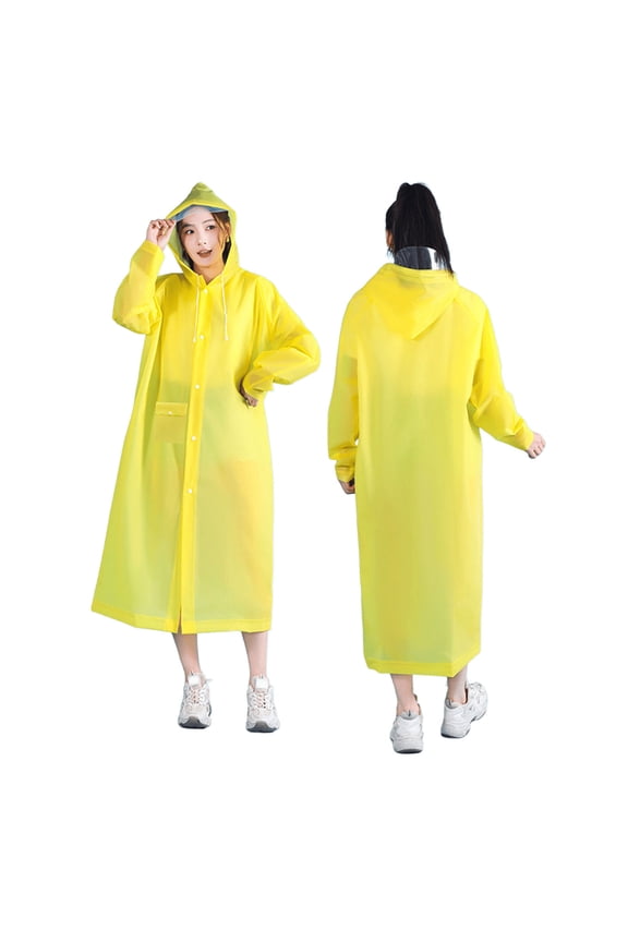 Portable EVA Waterproof Raincoat for Outdoor Travel, Hiking, Camping, Lightweight and Foldable, 47.20 in Length(Yellow)