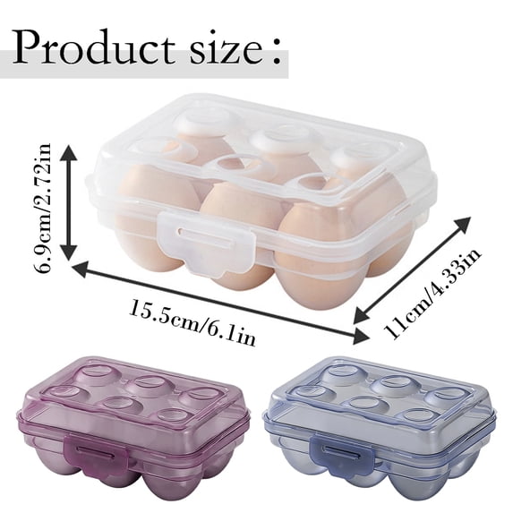 Portable Egg Holder for Camping Clear Plastic Egg Storage Container Shockproof Organizer for Outdoor Activities High Capacity Design,Egg Fresh-Keeping Shockproof Storage Box A,15.5*11cm
