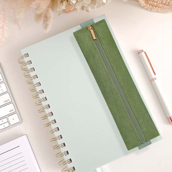 Portable Elastic Fastening Pen Case, Slim Pencil Pouch For Notebook, Zip Up Bag For Office Supplies, Travel Organizer For Adults, Business Meetings