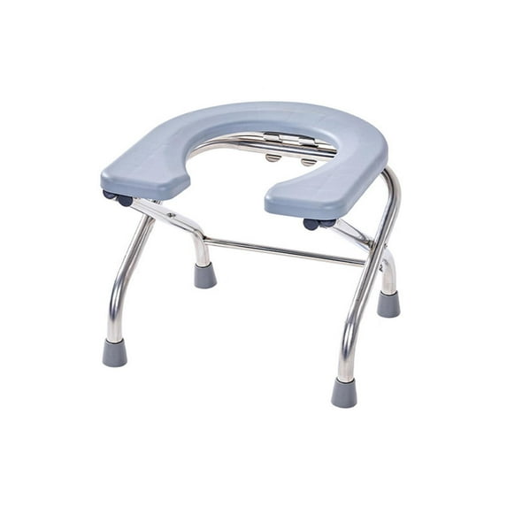 Portable Elderly Squat Toilet Seat Stool Potty Chair Commodes Chair for Bathroom, Frosted Seat to Wash Folding Toilet Chair Seat Gray 33cm High