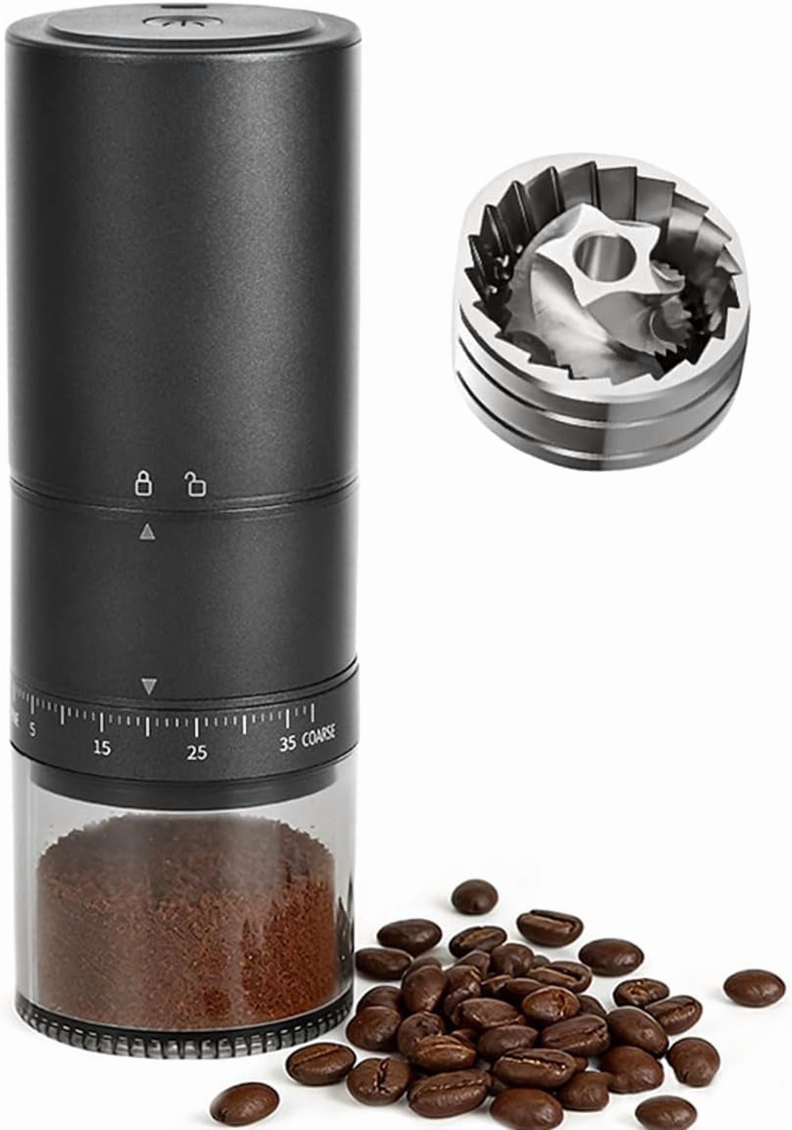 Portable Electric with 38 Adjustable Grind Settings – USB Rechargeable Stainless Steel Conical Burr, Coffee Bean Grinder for Espresso, French Press, Travel, Camping, Home & Office Use