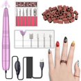 thumbnail image 1 of Professional Electric Nail Drill Nail File Machine, Portable Nail Drill Buffer Machine Kit for with Professional Salon Manicure Pedicure Brush Efile Set 25 PCS Sanding Band, Pink, 1 of 9