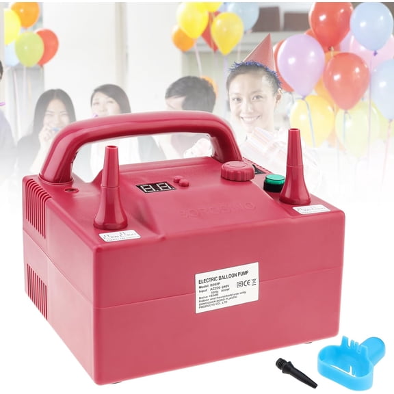 Portable Electric Balloon Blower Pump Dual Nozzle 110V 680W with Inflation Tips for Latex Balloons Decoration Party