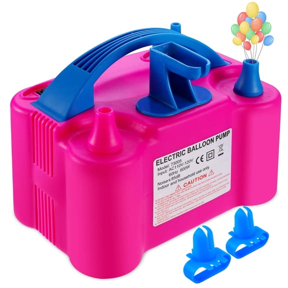 Portable Electric Balloon Pump 600W High Power Dual Nozzle Inflator Blower - Great for Christmas Decoration, Party Decoration and Holiday Party Setup