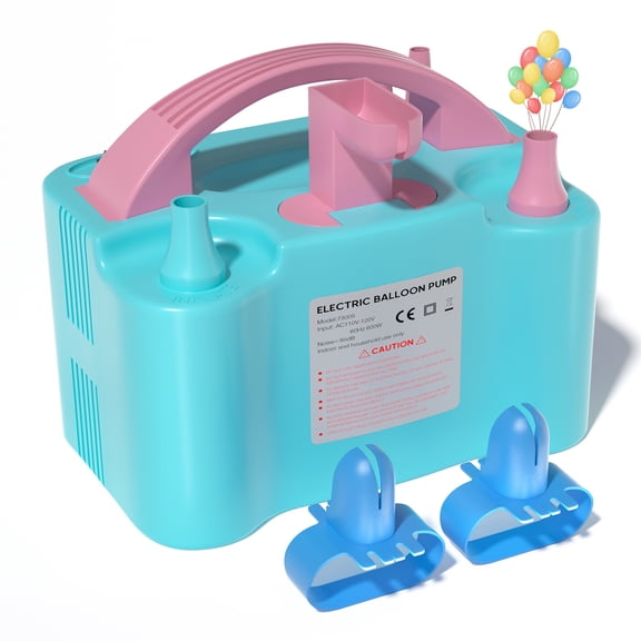 Portable Electric Balloon Pump 600W High Power Dual Nozzle Inflator Blower - Great for Christmas Decoration, Party Decoration and Holiday Party Setup