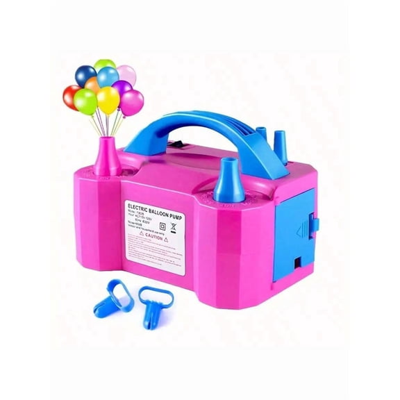 Portable Electric Balloon Pump Dual Nozzle Inflator, High Speed Automatic Balloon Blower for Balloon Arches, Party Decorations for Weddings, Birthdays, and Holidays, 110V Pink