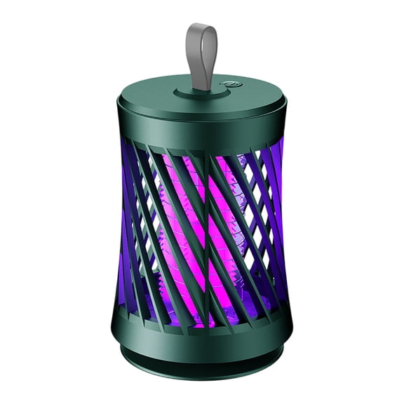 Portable Electric Bug Zapper Lamp - USB Rechargeable Indoor Mosquito Killer, 2-in-1 Night Light & Insect Trap, Green Slim Design for Home, Bedroom, Kitchen