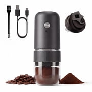 Portable Electric Burr Coffee Grinder with Visual Bean Hopper, Auto-Stop Function, Quiet for Home Travel Outdoor