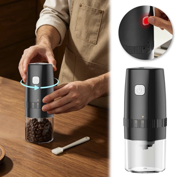 Portable Electric Burr Coffee Grinderusb Rechargeable Ceramic Core Conical Burr, Coffee Bean Grinder for Espresso, French Press, Travel, Camping, Home & Office Use