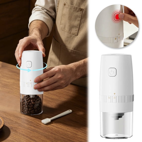 Portable Electric Burr Coffee Grinderusb Rechargeable Ceramic Core Conical Burr, Coffee Bean Grinder for Espresso, French Press, Travel, Camping, Home & Office Use