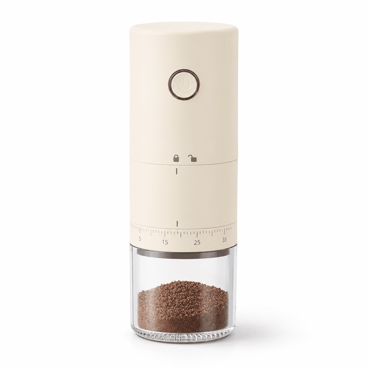 Portable Electric Coffee Grinder with 38 Adjustable Settings, USB Rechargeable Burr Mill with 1500mAh Battery, 304 Stainless Steel 25g Capacity Bean Grinder for Travel, Office and Camping