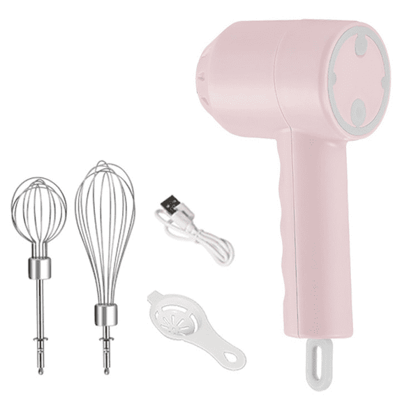 Portable Electric Cordless Handheld Mixer, 3-Speed Adjustable Lightweight USB Rechargeable Hand Mixer