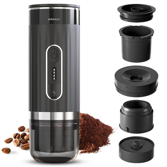 Portable Electric Espresso Coffee Machine Cordless Heating 3oz Single Serve Mini Coffee Maker with 3-IN-1 Coffee Powder/N Capsule/DG capsulee Bin 92℃ Smart Brew
