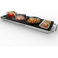 thumbnail image 1 of Portable Electric Food Hot Plate - Stainless Steel Warming Tray Dish Warmer w/ Black Glass Top - Keep Food Warm for Buffet Serving, Restaurant, Parties, Table or Countertop Use - NutriChef PKWTR40, 1 of 7